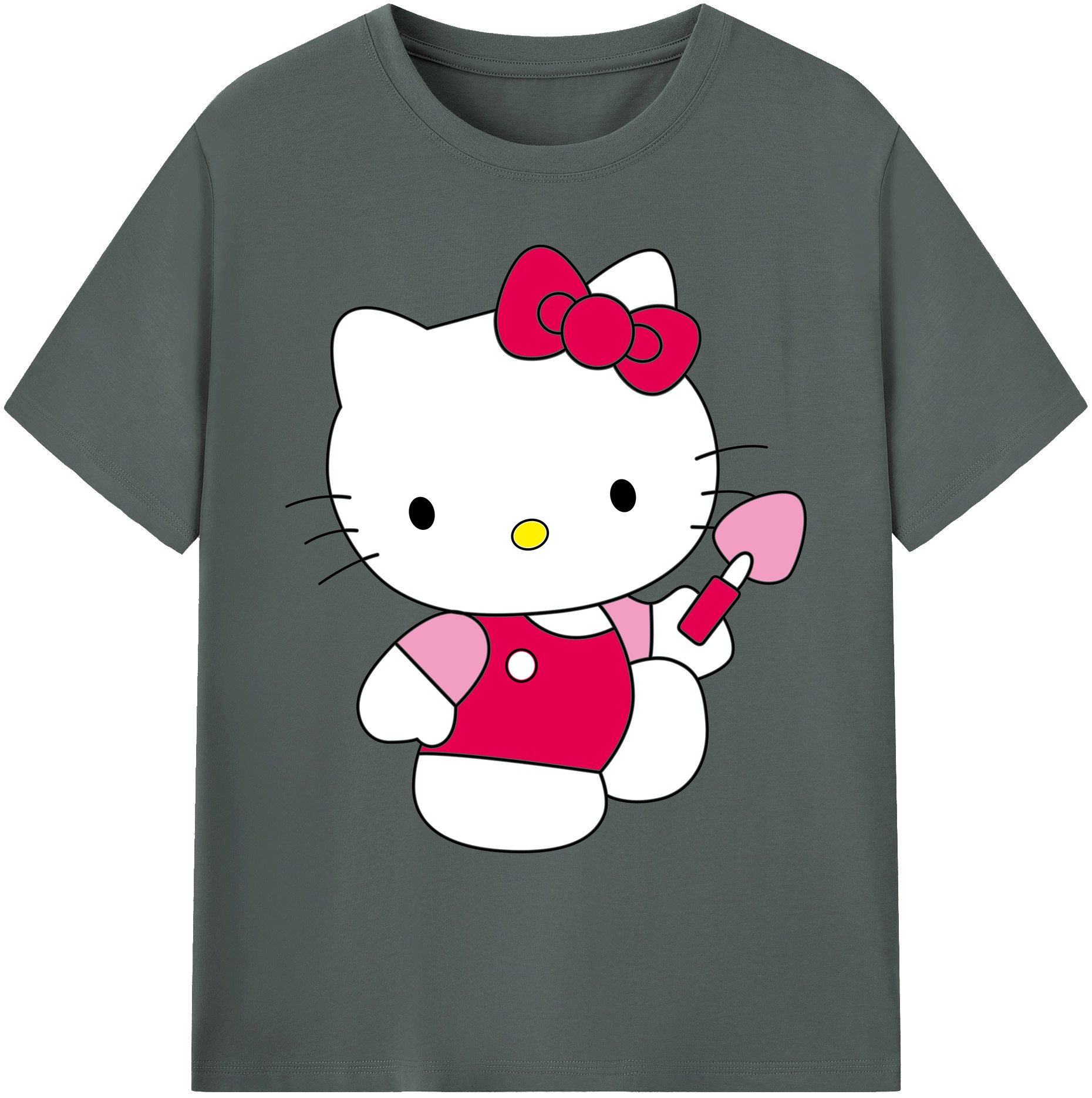 （画像用） Hello Kitty ハローキティ 綿100％ メンズ半袖Tシャツ｜肌触りやわらか＆通気性